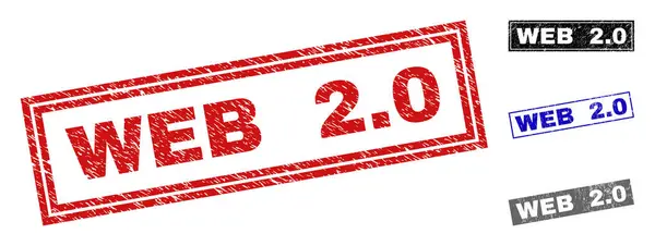 Гранж WEB 2.0 Подряпаний прямокутник Водяні знаки — стоковий вектор