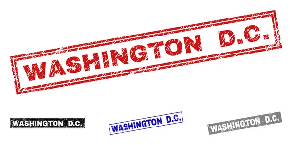 Grunge WASHINGTON D.C. Sellos de rectángulo texturizados — Vector de stock