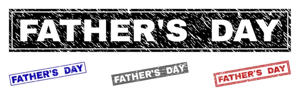 Grunge Fathers Day gekrast rechthoek watermerken — Stockvector