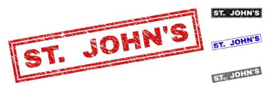 Grunge St. Johns dikdörtgen damga mühürler çizik
