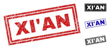 Grunge Xian dikdörtgen filigranlar dokulu