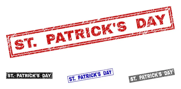 Grunge St. Patricks Day repad rektangel frimärken — Stock vektor