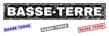 Grunge Basse-Terre dikdörtgen damga mühürler dokulu