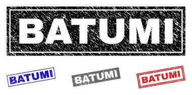 Grunge Batum dikdörtgen damga mühürler çizik