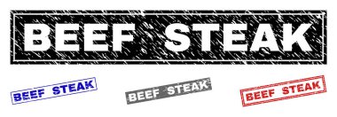 Grunge sığır eti biftek dikdörtgen filigranlar çizik