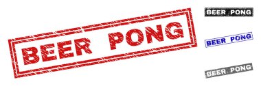 Grunge Bira Pong dikdörtgen pullar çizik