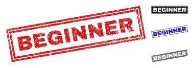 Grunge acemi dikdörtgen damga mühürler çizik