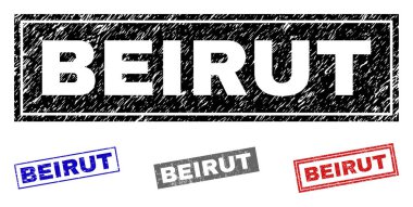 Grunge Beyrut dikdörtgen damga mühürler dokulu