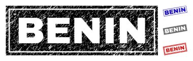 Grunge Benin dikdörtgen pullar dokulu