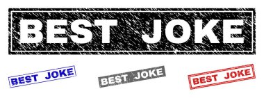 Grunge en iyi şaka dikdörtgen damga mühürler dokulu