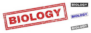Grunge Biyoloji dikdörtgen damga mühürler çizik