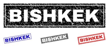 Grunge Bişkek dikdörtgen pullar çizik