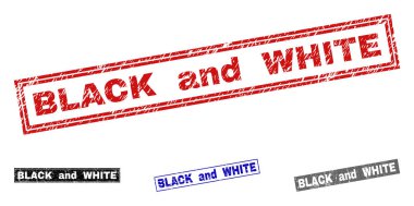 Grunge siyah ve beyaz dikdörtgen filigranlar çizik