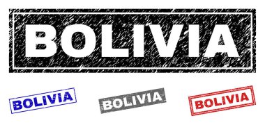 Grunge Bolivya dikdörtgen filigranlar dokulu