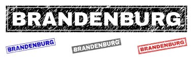 Grunge Brandenburg dikdörtgen damga mühürler dokulu