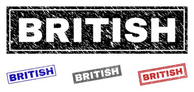 Grunge İngiliz dokulu dikdörtgen pullar