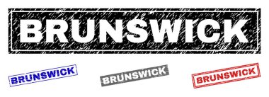 Grunge Brunswick dikdörtgen damga mühürler dokulu