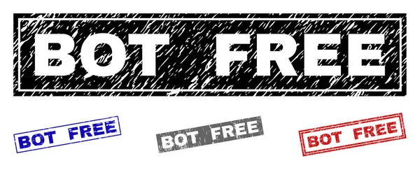 Grunge BOT GRATIS Guarnizioni di francobolli rettangolo graffiato — Vettoriale Stock