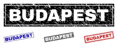 Grunge Budapeşte dikdörtgen pullar çizik