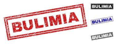 Grunge Bulimia dikdörtgen damga mühürler çizik