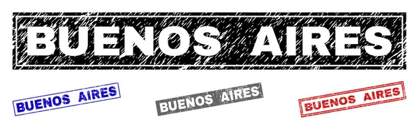 Гранж-Буенос-Айрес текстурованою прямокутник штампів — стоковий вектор
