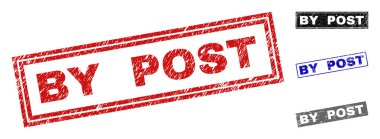 Grunge yazı tarafından dikdörtgen pullar çizik