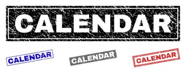 Grunge takvim dikdörtgen pullar çizik