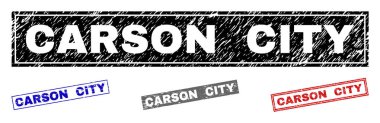 Grunge Carson City dikdörtgen damga mühürler çizik