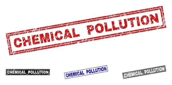 Grunge CHEMICAL POLLUTION Текстурированные прямоугольные водяные знаки — стоковый вектор