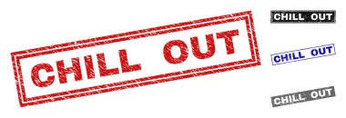 Grunge sakin ol dikdörtgen pullar dokulu