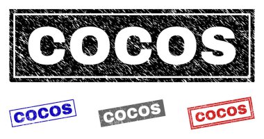 Grunge Cocos dikdörtgen pullar çizik