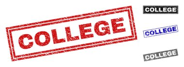 Grunge üniversite dikdörtgen pullar dokulu