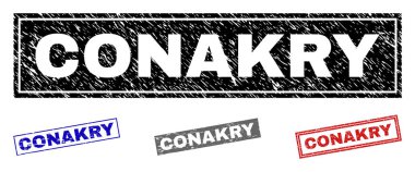 Grunge Conakry dikdörtgen damga mühürler dokulu