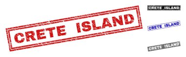Grunge Girit Adası dikdörtgen damga mühürler dokulu