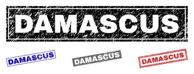 Grunge Damascus dikdörtgen damga mühürler çizik
