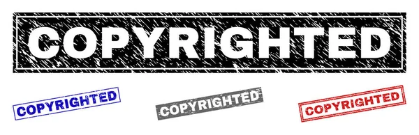 Grunge urheberrechtlich geschützte zerkratzte Stempelsiegel — Stockvektor