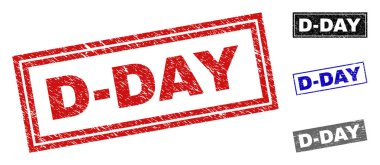 Grunge D-Day dikdörtgen filigranlar çizik