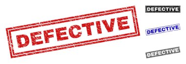 Grunge arızalı çizilmiş dikdörtgen filigranlar