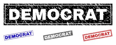 Grunge Demokrat dikdörtgen filigranlar çizik