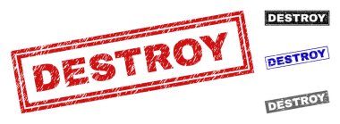 Grunge dokulu dikdörtgen damga mühürler yok