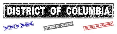 Grunge District Of Columbia dikdörtgen damga mühürler dokulu