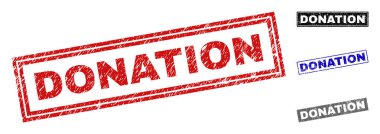 Grunge bağış dikdörtgen pullar çizik