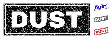 Grunge toz dikdörtgen damga mühürler dokulu