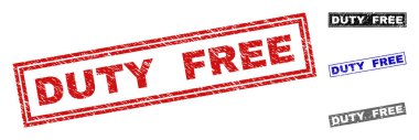 Duty Free Grunge dikdörtgen damga mühürler çizik