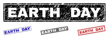 Grunge Dünya günü dikdörtgen filigranlar çizik