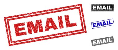 Grunge e-posta dikdörtgen filigranlar çizik