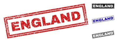Grunge İngiltere dikdörtgen damga mühürler çizik
