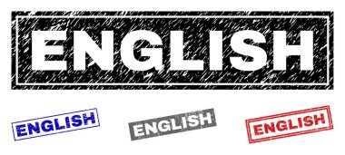 Grunge İngilizce dokulu dikdörtgen filigranlar