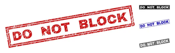 Grunge DO NOT BLOCK Textured Rectangle Stamp Seals - Stok Vektor