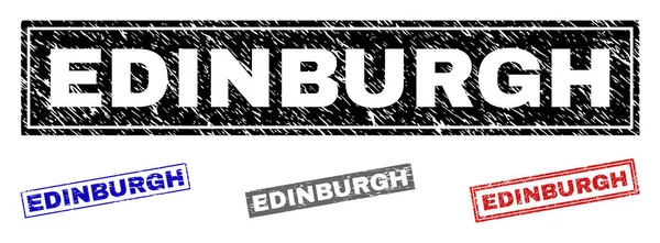 Selos de retângulo texturizados Grunge EDINBURGH —  Vetores de Stock